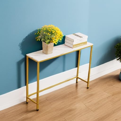 White‑Gold Faux Marble Console Table  今天 10:13