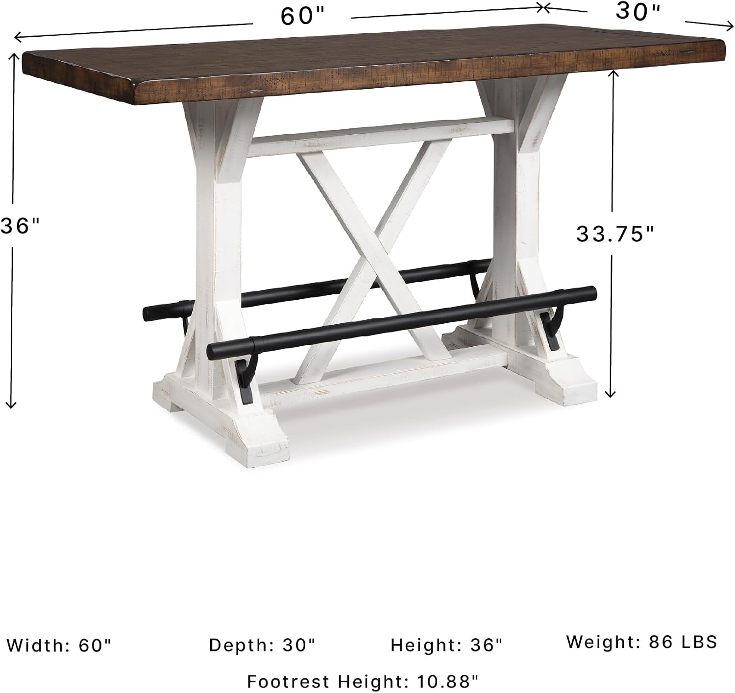 White Counter Height Dining Table