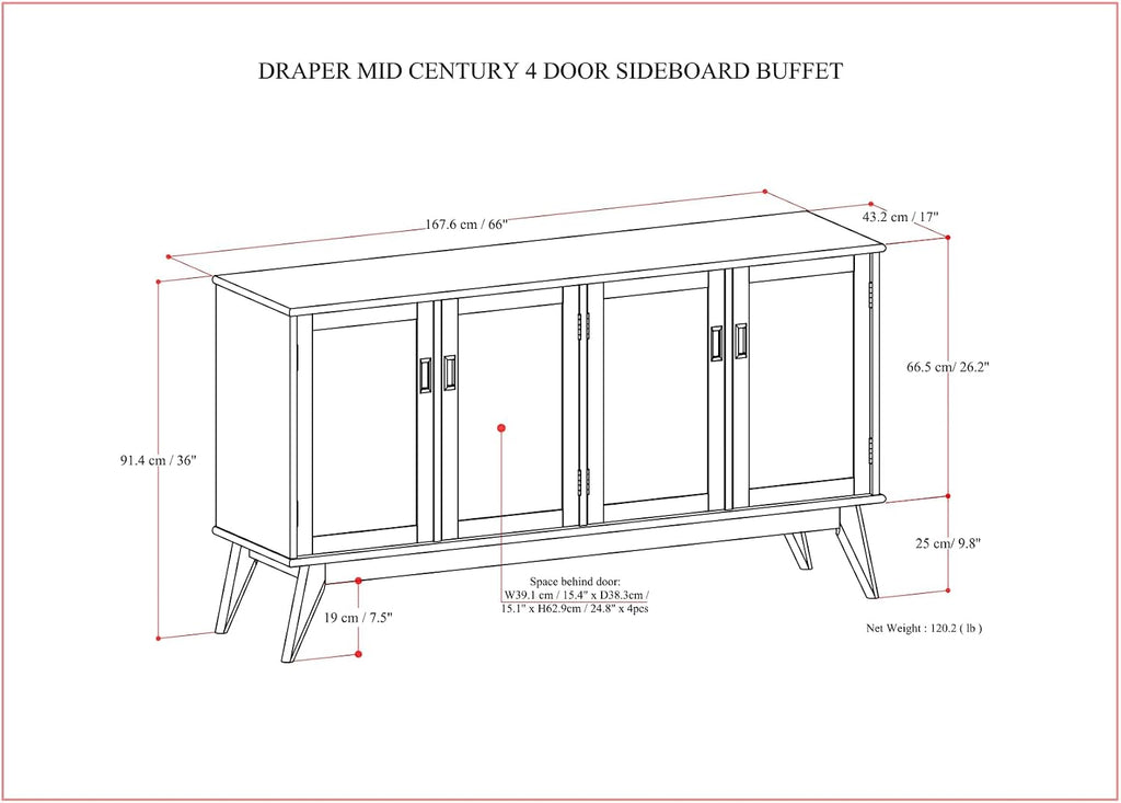 Draper Teak Brown Buffet