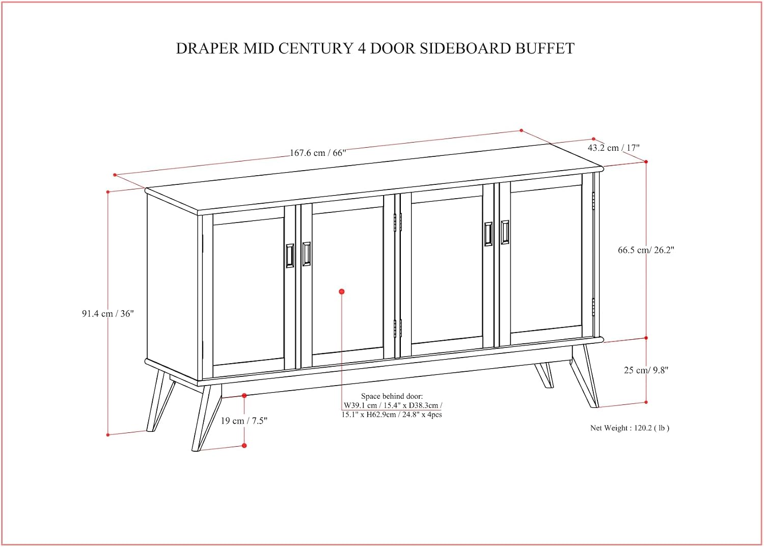 Draper Teak Brown Buffet
