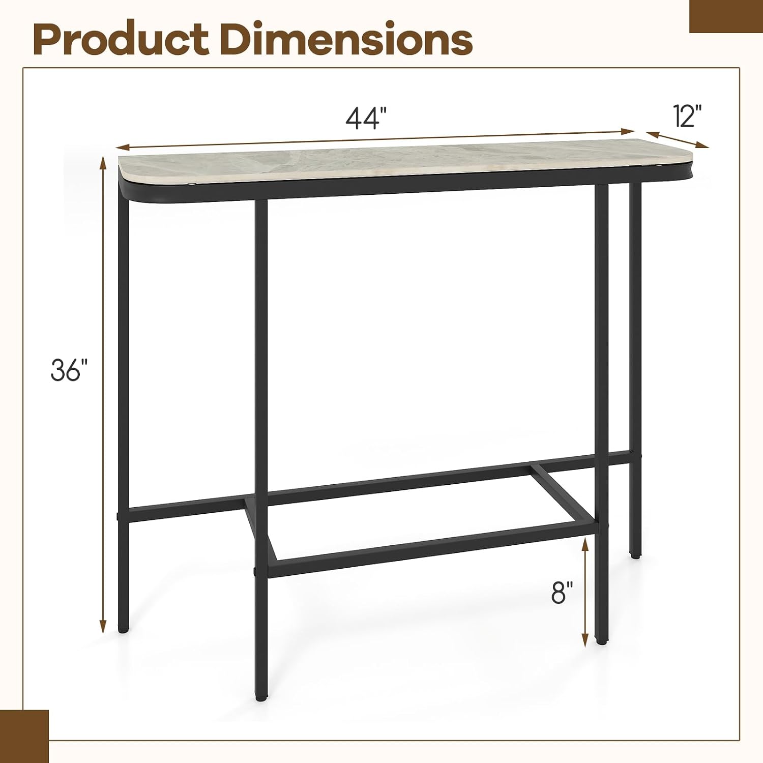Gray‑Black Sintered Stone Console Table