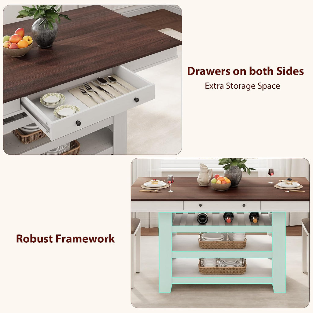 Farmhouse White‑Brown Counter Table