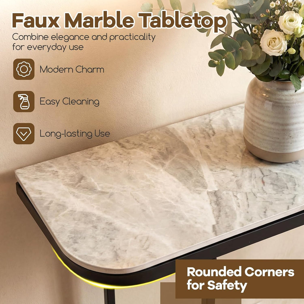 Gray‑Black Sintered Stone Console Table