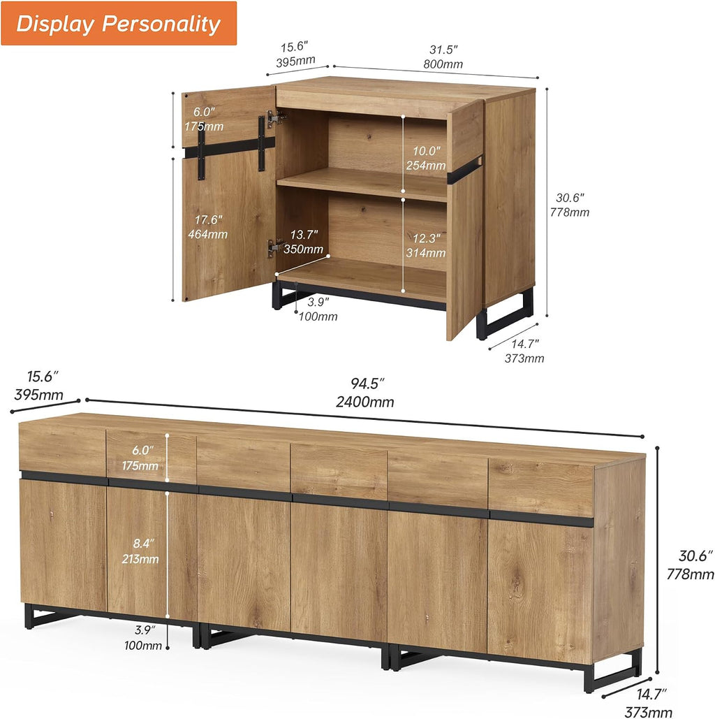 Oak Sideboard Buffet Cabinet