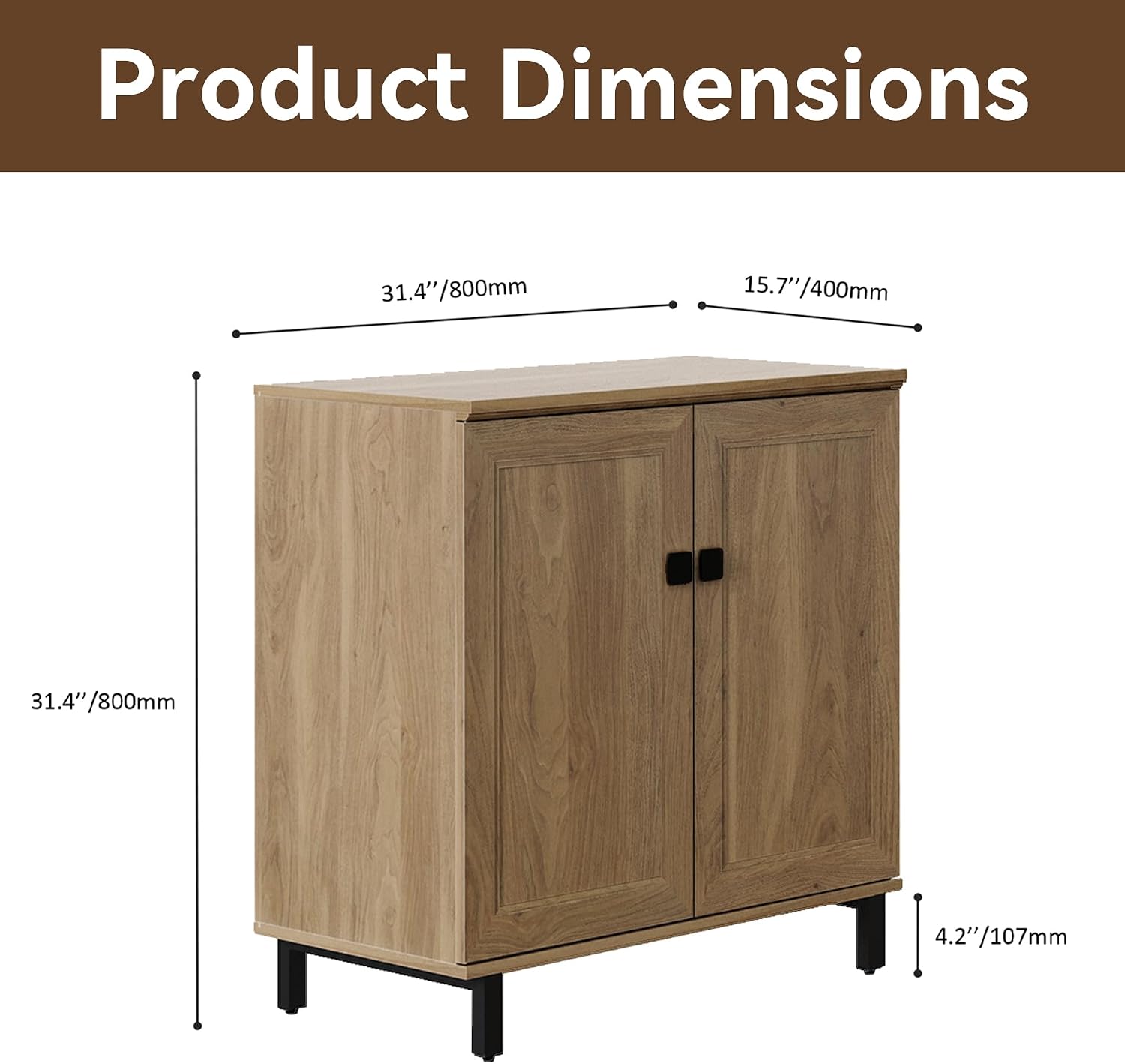 Oak Farmhouse Sideboard Cabinet