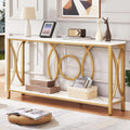 White‑Gold 2‑Tier Console Table