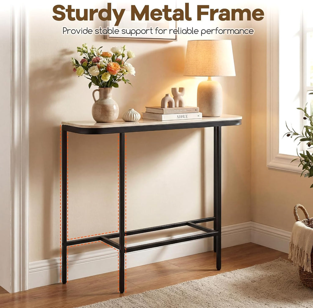 Gray‑Black Sintered Stone Console Table