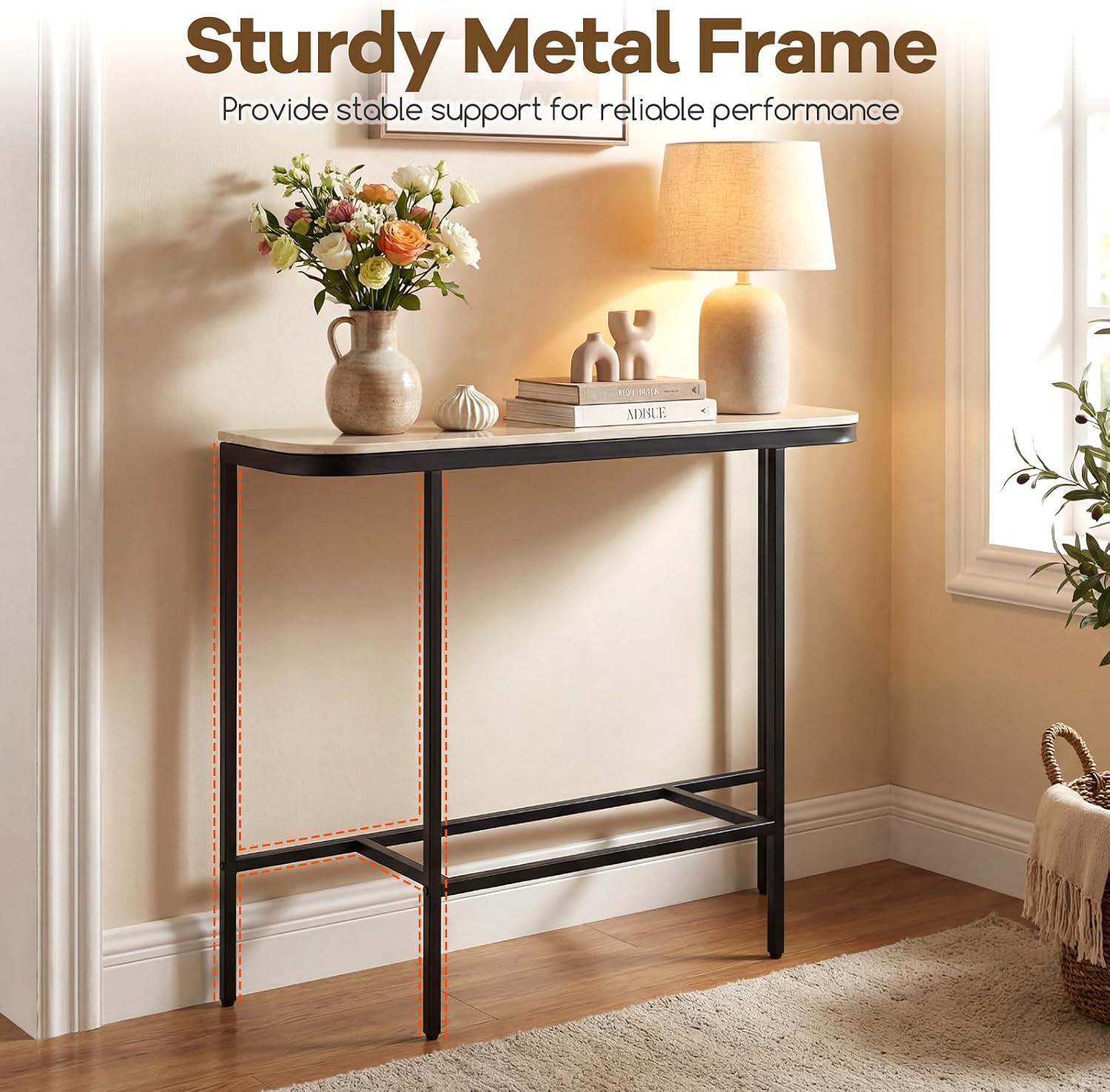Gray‑Black Sintered Stone Console Table