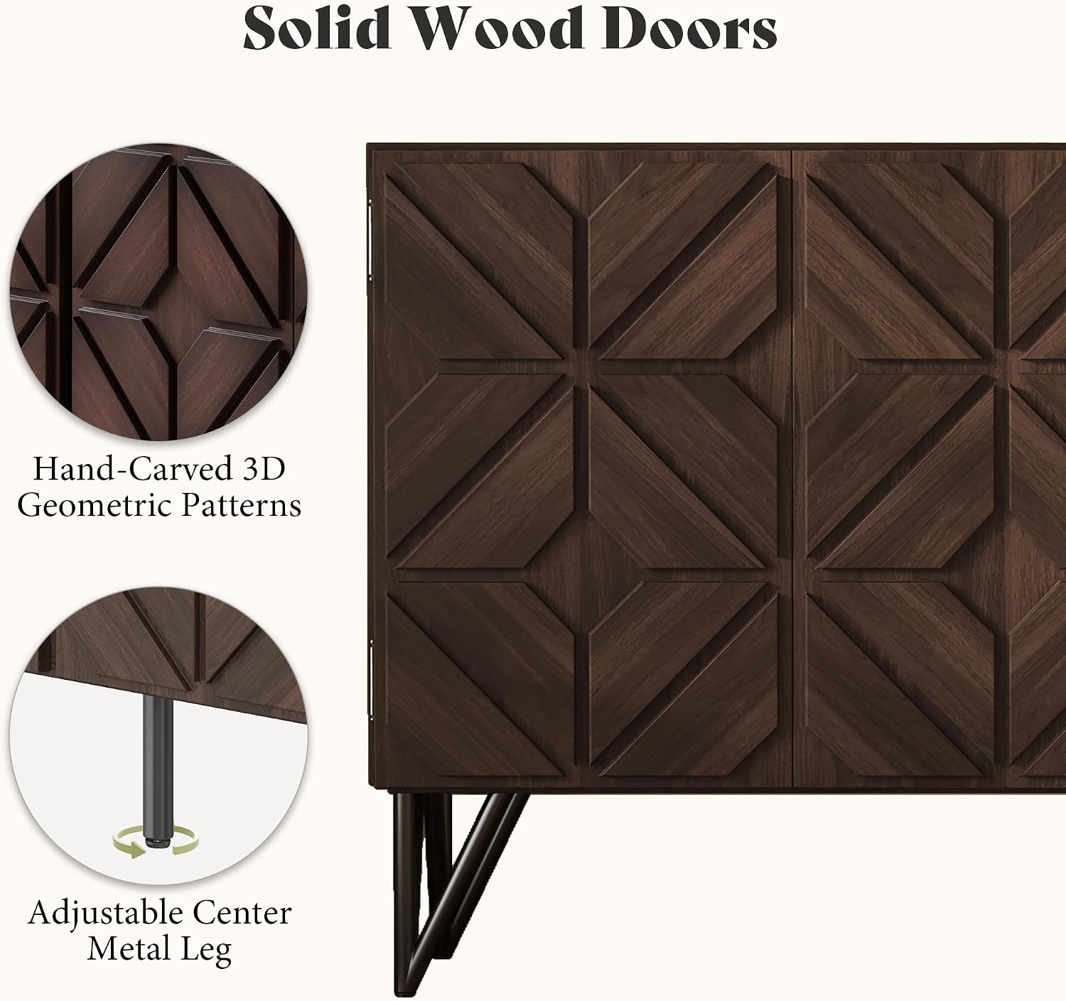 Dark Walnut Buffet Cabinet