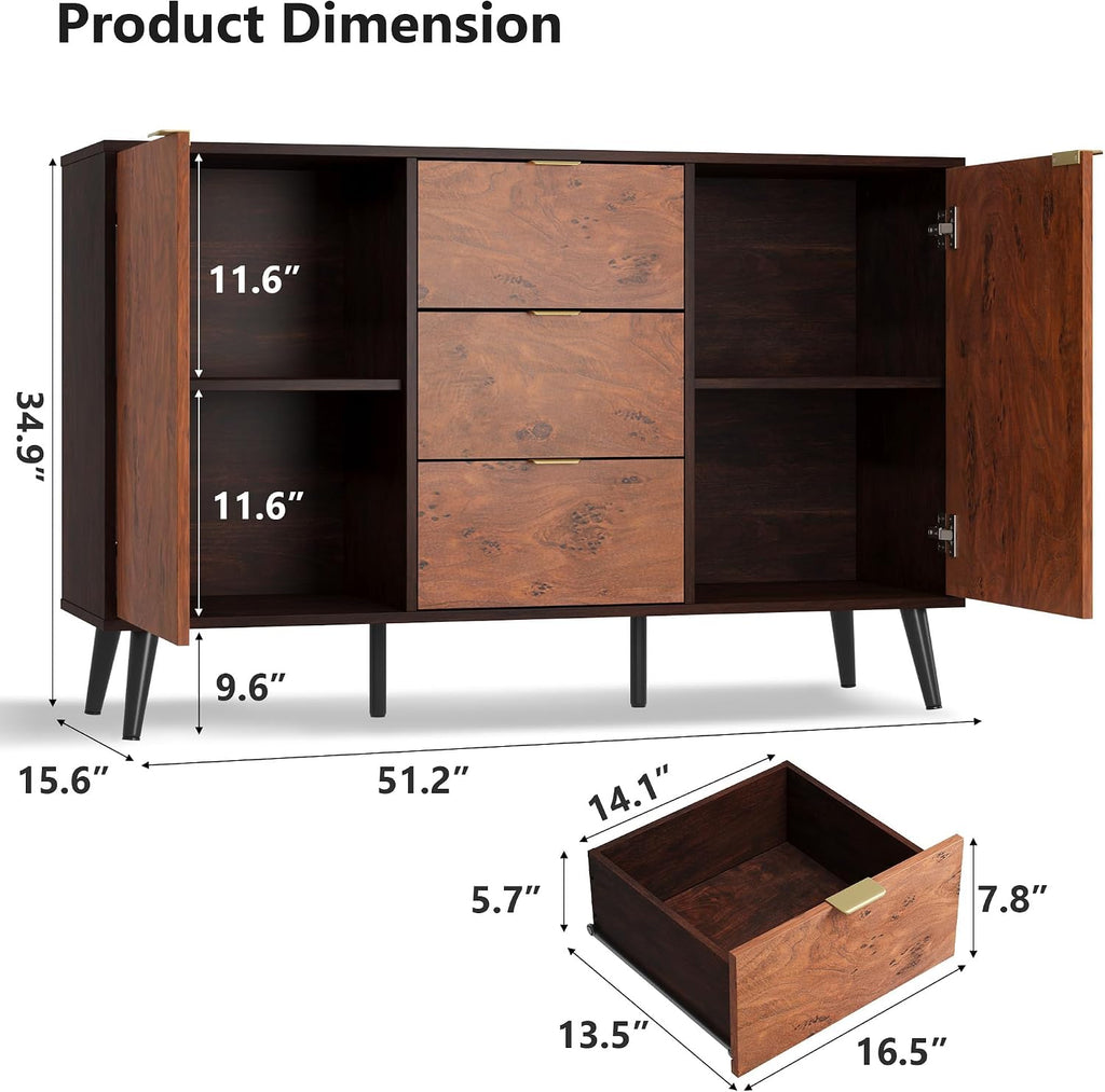 Walnut Buffet Cabinet