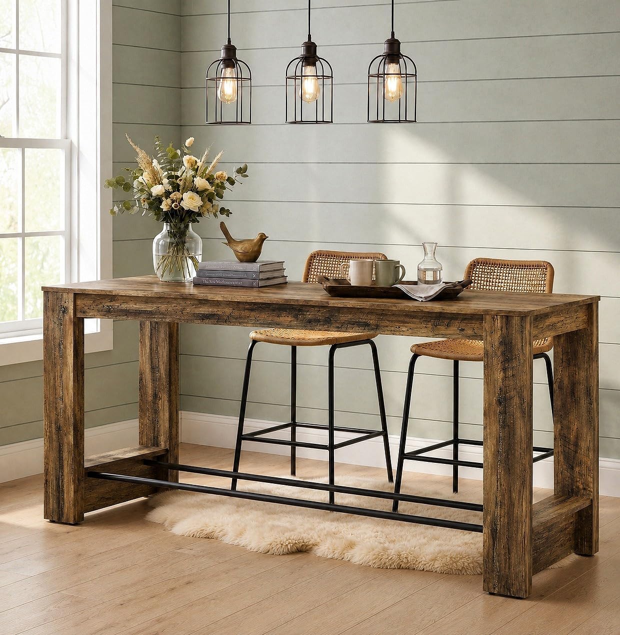 High Top Brown Bar Table