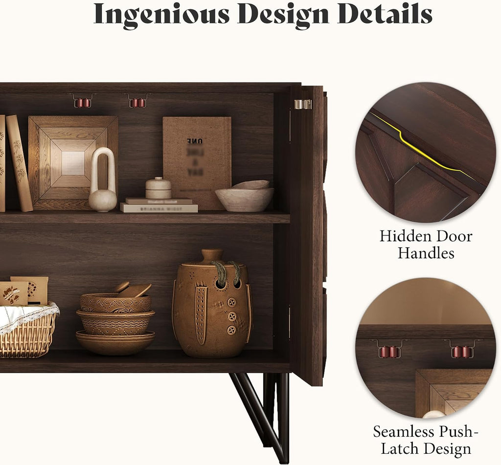 Dark Walnut Buffet Cabinet