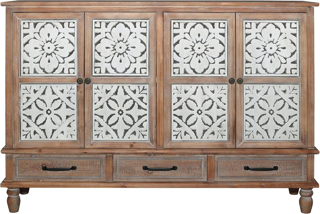 59" Carved Solid Wood Sideboard