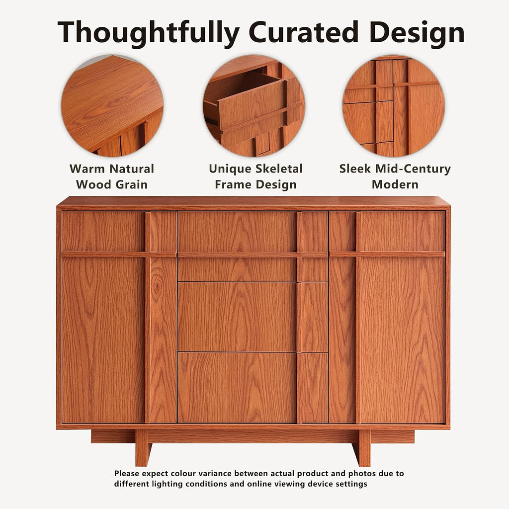 47.2 Inch Cherry Buffet Cabinet