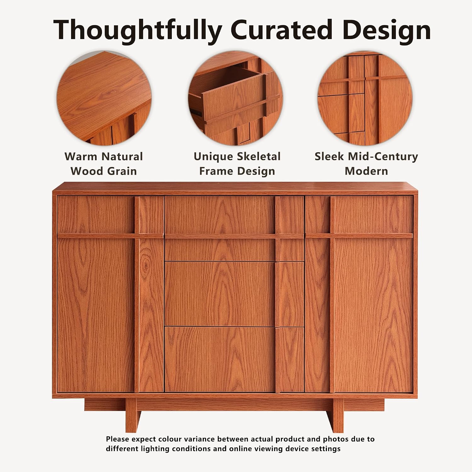 47.2 Inch Cherry Buffet Cabinet