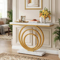 Gold Faux Marble Console Table