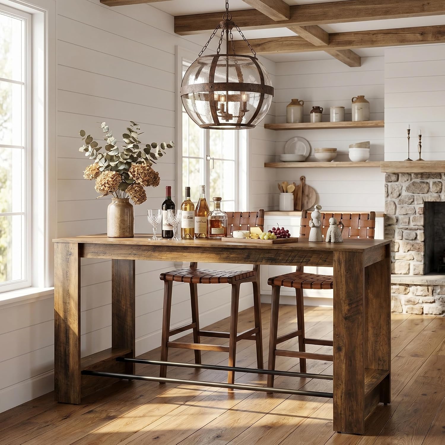 High Top Brown Bar Table