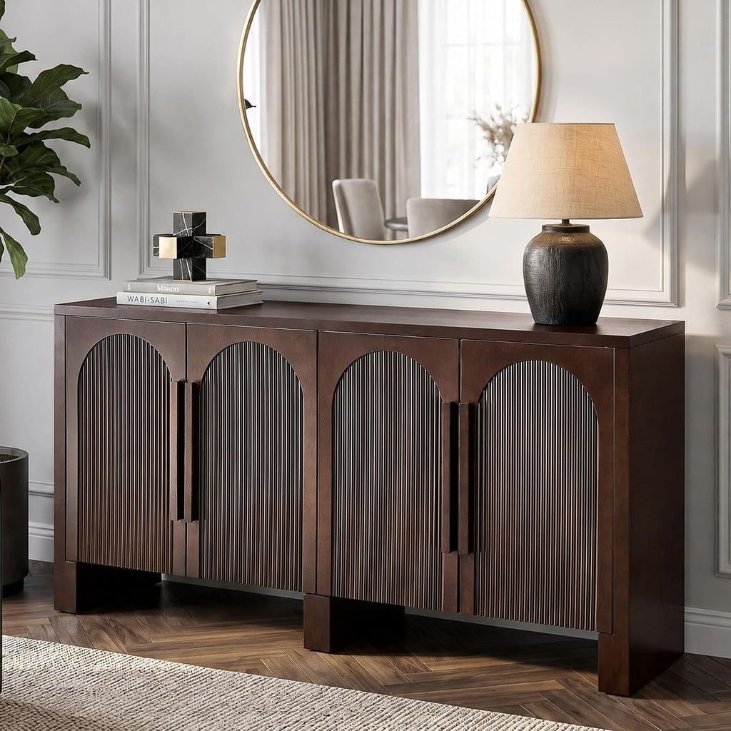 60" Arched Solid Wood Sideboard