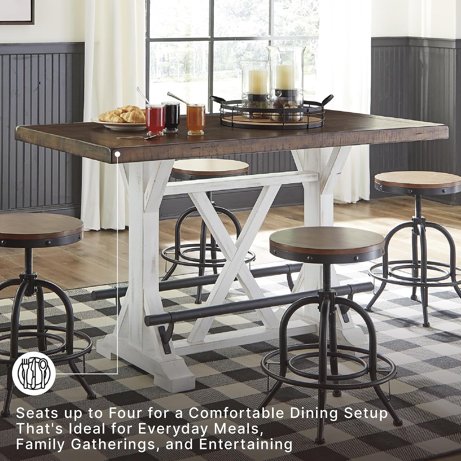 White Counter Height Dining Table