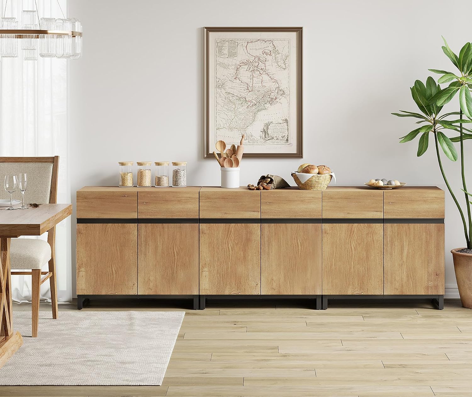 Oak Sideboard Buffet Cabinet