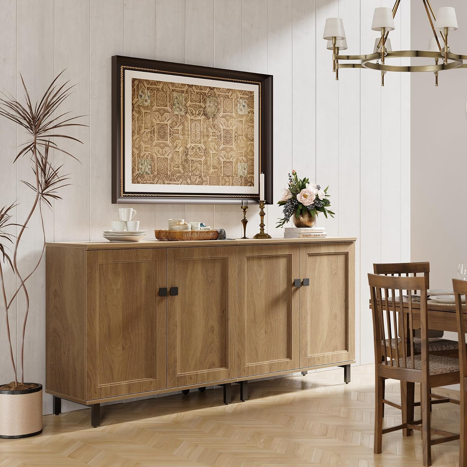 Oak Farmhouse Sideboard Cabinet