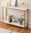 White‑Gold 2‑Tier Console Table