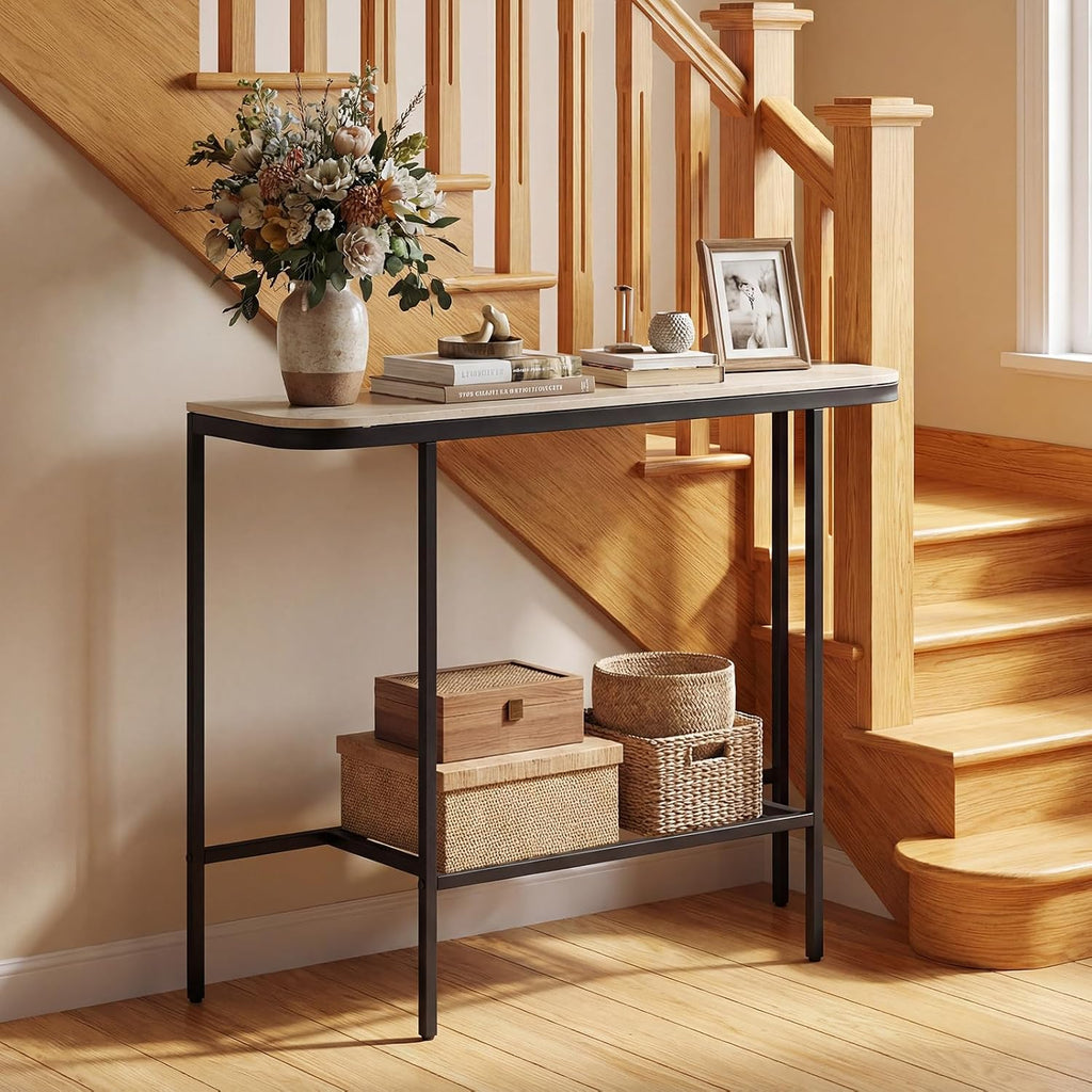 Gray‑Black Sintered Stone Console Table