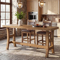 63 Inch Farmhouse Solid Wood Bar Table