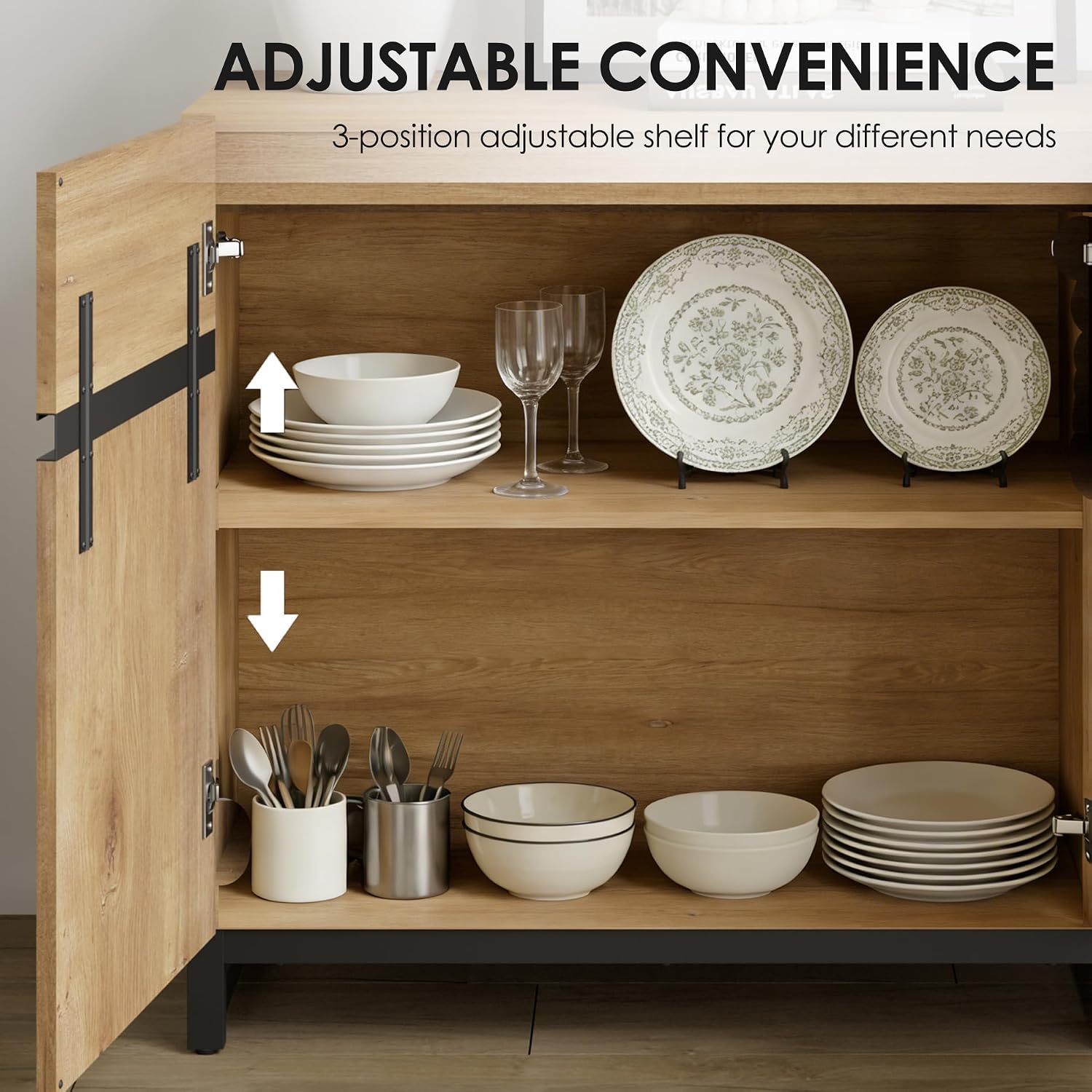 Oak Sideboard Buffet Cabinet
