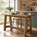 63 Inch Farmhouse Solid Wood Bar Table