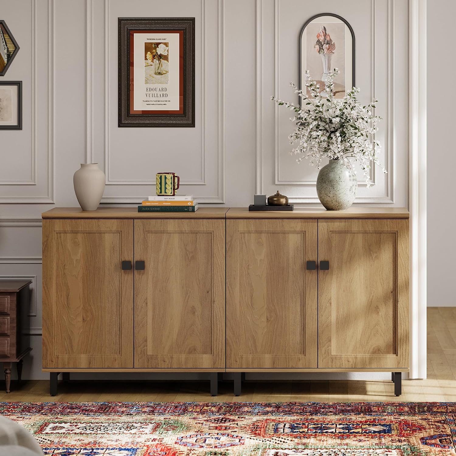 Oak Farmhouse Sideboard Cabinet