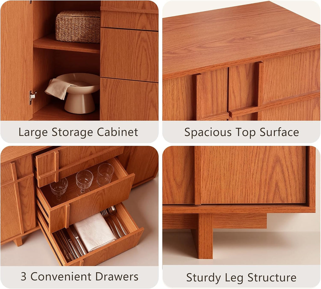 47.2 Inch Cherry Buffet Cabinet