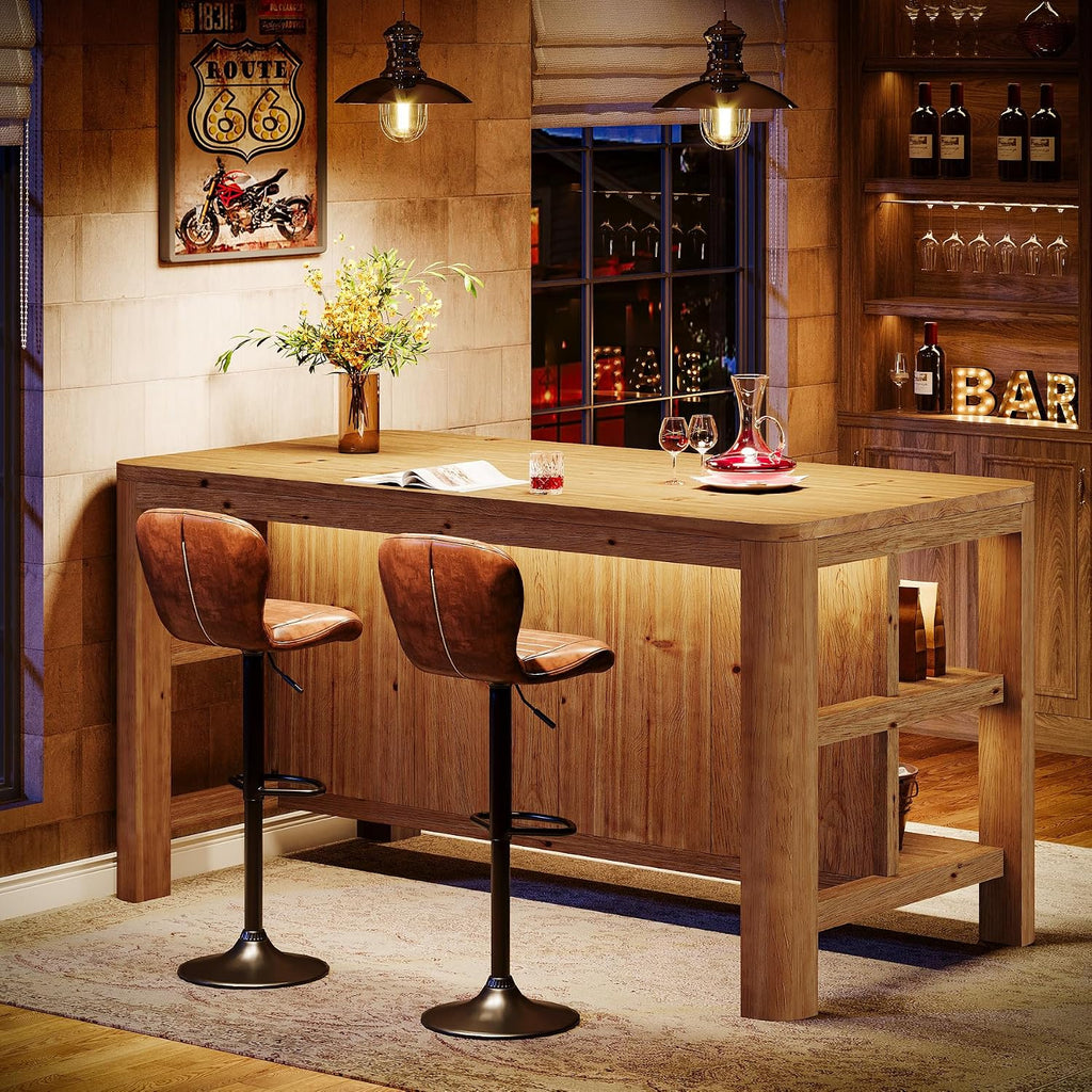 63 Inch Farmhouse Solid Wood Kitchen Island