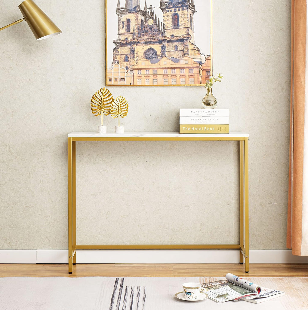 White‑Gold Faux Marble Console Table  今天 10:13